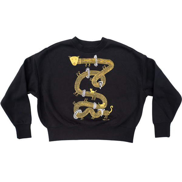 The Time Travelling Dog Women's Winter Fleece Sweatshirt, Gold/Silver