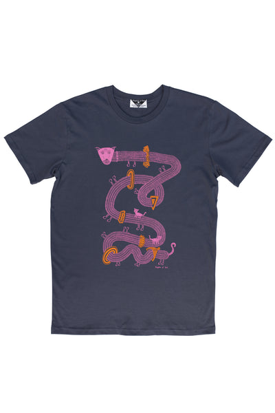 The Time Travelling Dog Men's Sovereign Tee, Steel Blue