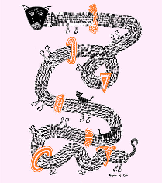 The Time Travelling Dog Men's Sovereign Tee, Black with Metallic Blue