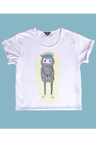 The Birthday Monster Women's Baroness Tee, White