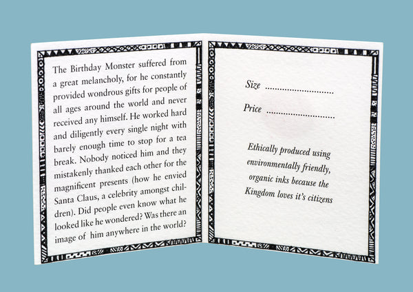 Kingdom of Klah Birthday Monster Story Card