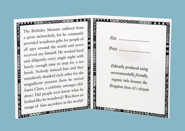 Kingdom of Klah Birthday Monster Story Card