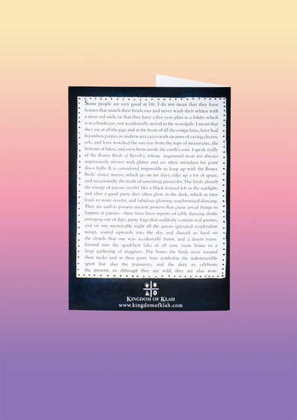 The Boney Birds of Revelry Gift Card in Gold