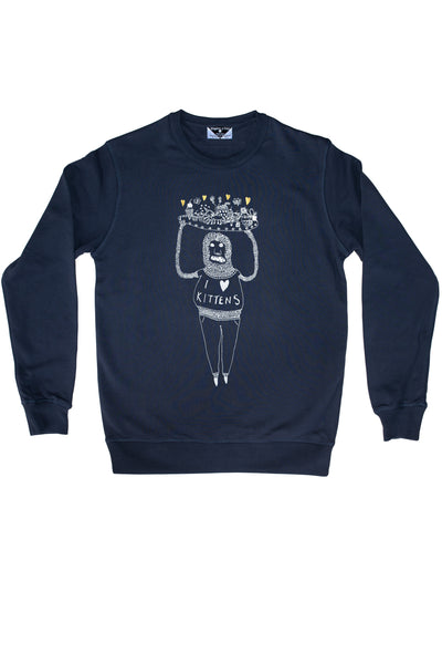 I Heart Kittens Royal Sweatshirt