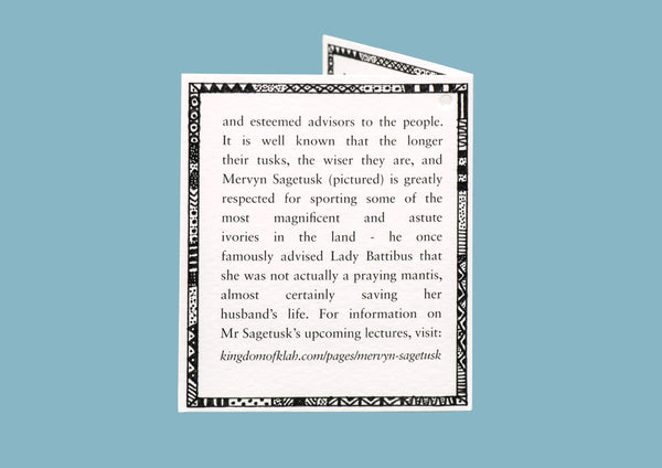 Kingdom of Klah Mervyn Sagetusk Story Card