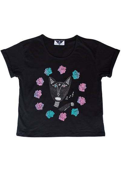 Native Singing Cat Women's Baroness Tee