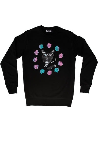 Native Singing Cats Royal Sweatshirt, Pink/Green Metallic