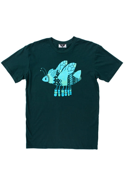 The Beetle of Excitement Men's Metallic Sovereign Tee, Dark Green