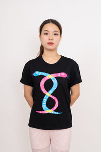 The Infinity Snakes of Time Women's Monarch Tee, Limited Edition Fluro