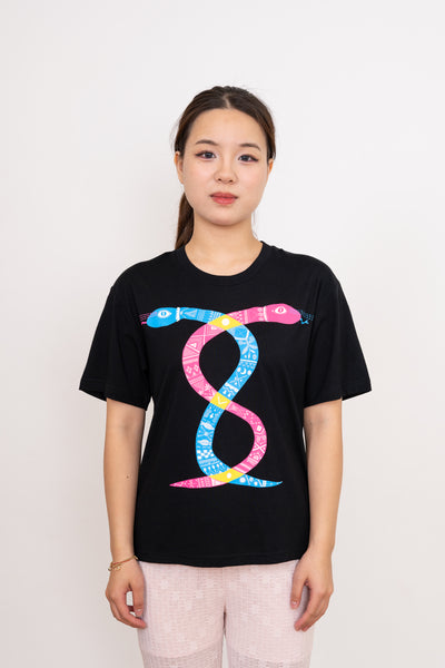 The Infinity Snakes of Time Women's Monarch Tee, Limited Edition Fluro