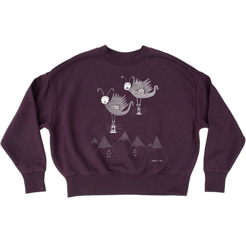 The Lantern Moths' Commemoration Women's Winter Fleece Sweatshirt, Plum