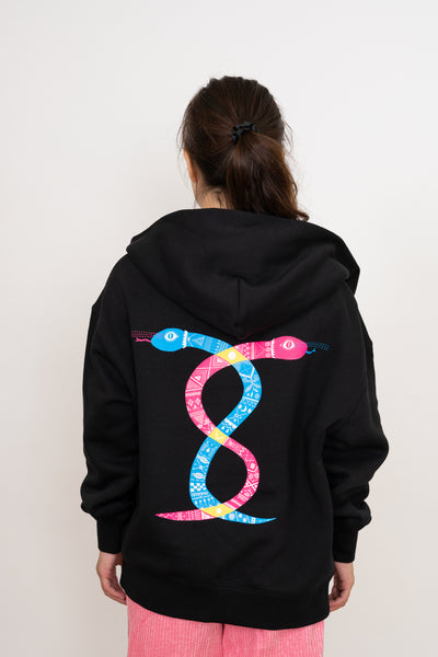 The Infinity Snakes of Time Women's Zip Hoody (Back Print)