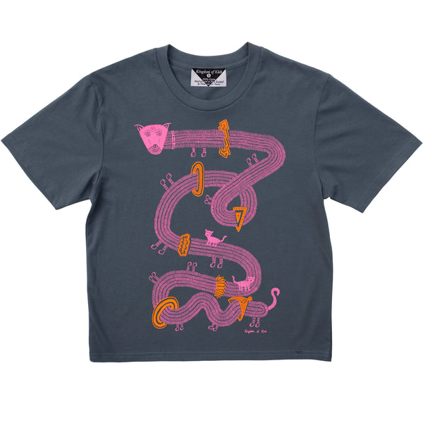 The Time Travelling Dog Women's Monarch Tee, Steel Blue