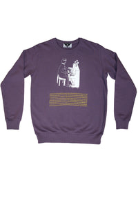 Kingdom of Klah Yeti's Dilemma Purple Mauve Handprinted Artist Sweater New Zealand